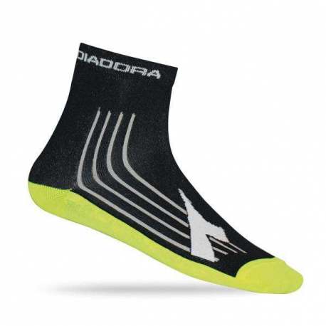 Calzino Diadora Nero Giallo Fluo Bianco Calzino Diadora Nero Giallo Fluo Bianco