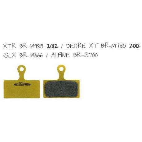 Coppia Pastiglie Sinterizzate Alligator Per Shimano XTR(BR-M958) - Deore XT(BR-M785) - SLX(BR-M666) Alfine(BR-S700) Coppia Pastiglie Sinterizzate Alligator Per Shimano XTR(BR-M958) - Deore XT(BR-M785) - SLX(BR-M666) Alfine(BR-S700)
