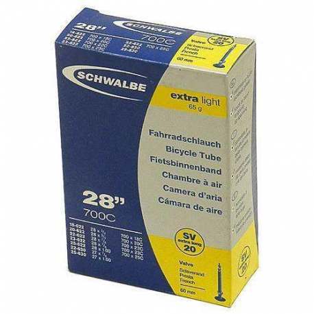Camera d'Aria Schwalbe 700x18/23 Extra Light - Presta 60mm Camera d'Aria Schwalbe 700x18/23 Extra Light - Presta 60mm