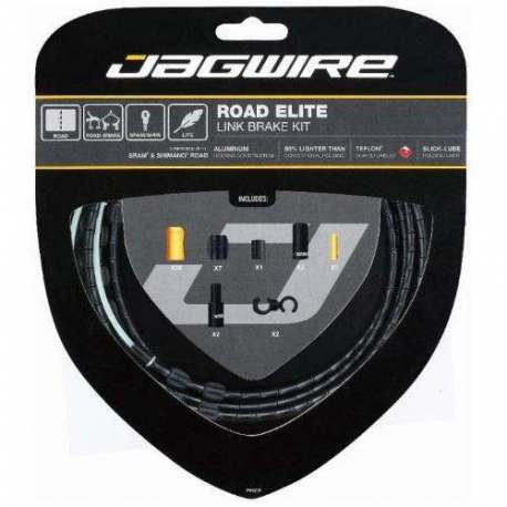 Kit Road Guaina di Connettori Alluminio e Cavo Freno Nero Kit Road Guaina di Connettori Alluminio e Cavo Freno Nero